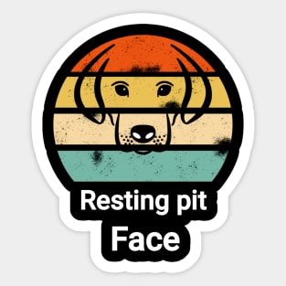 Vintage resting pit face dog Sticker